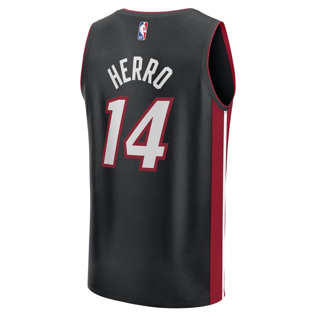 Miami Heat Tyler Herro Fanatics Fast Break Replica Player Jersey - Black - Icon Edition