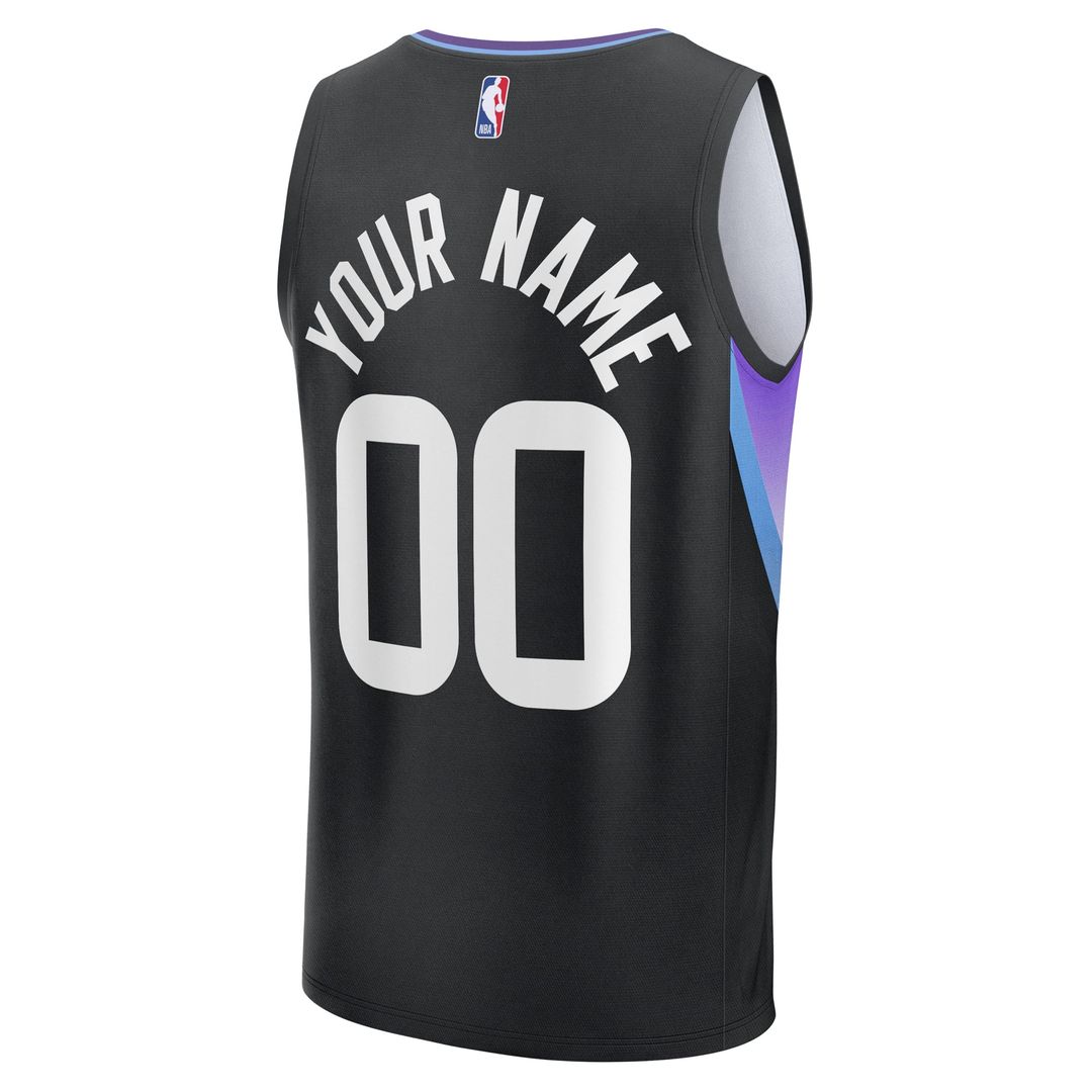 Utah Jazz Fanatics Fast Break Custom Jersey - Statement Edition - Black