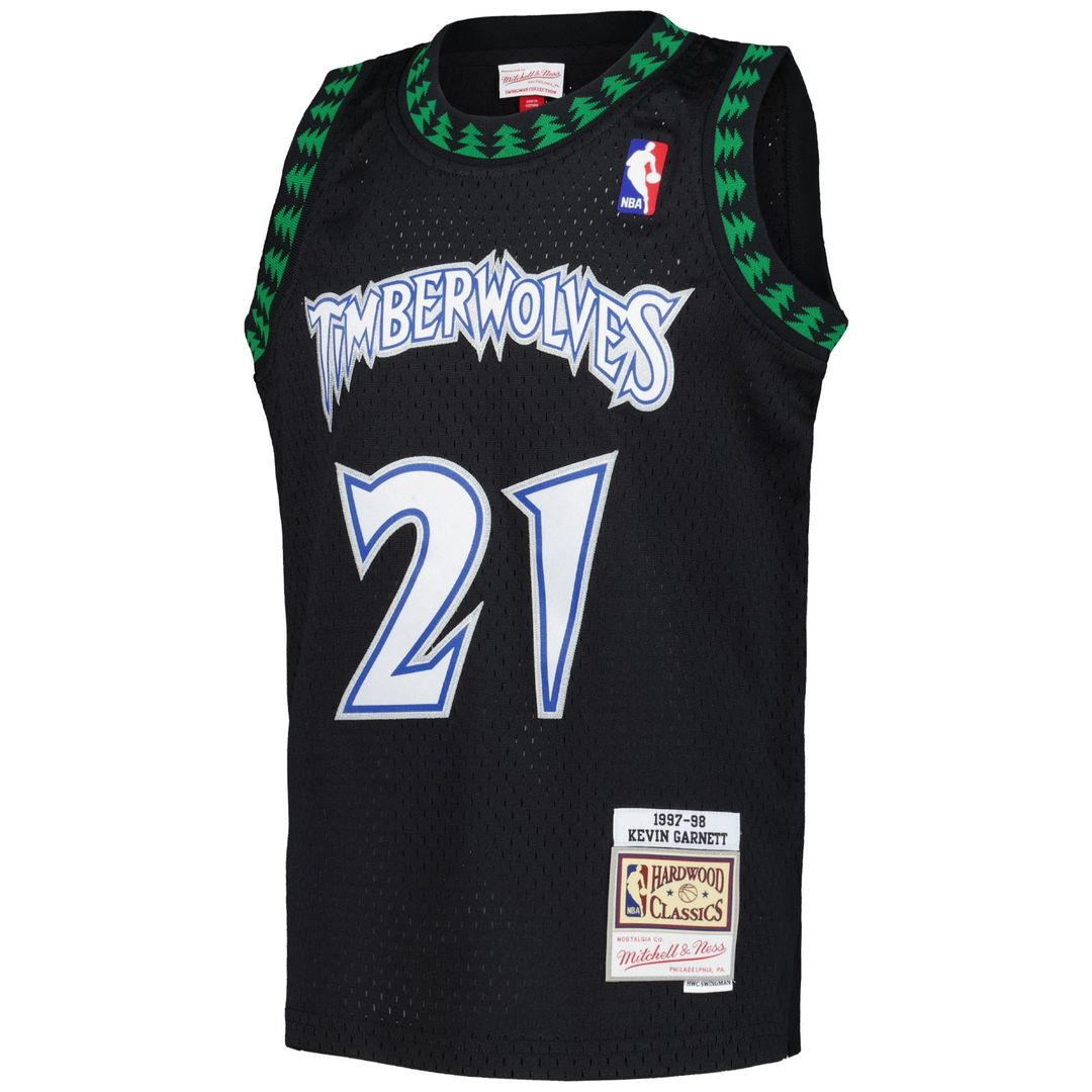 Minnesota Timberwolves Kevin Garnett Mitchell & Ness Youth 1997/98 Hardwood Classics Swingman Jersey - Black