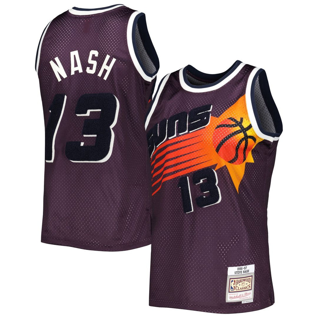 Phoenix Suns Steve Nash Mitchell & Ness 1996/97 Hardwood Classics Off - Court Swingman Jersey - Purple