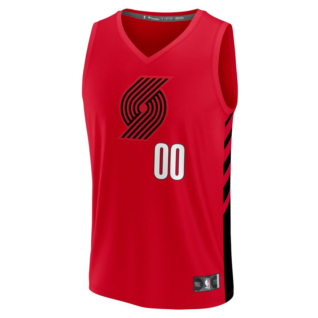 Portland Trail Blazers Fanatics Fast Break Custom Replica Jersey - Red - Statement Edition