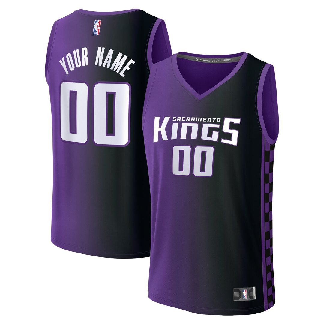 Sacramento Kings Fanatics Youth Fast Break Custom Replica Jersey - Black - Icon Edition