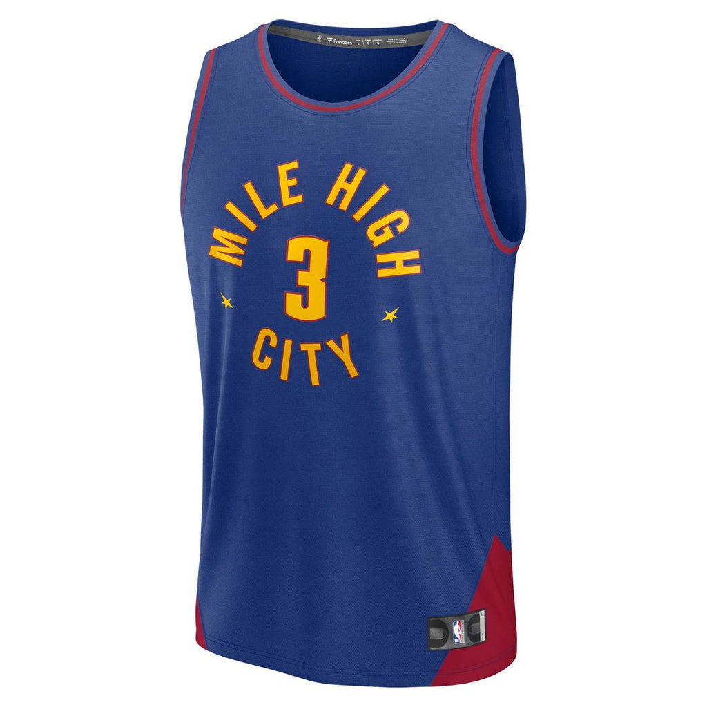 Denver Nuggets Julian Strawther Fanatics Fast Break Replica Player Jersey - Statement Edition - Blue