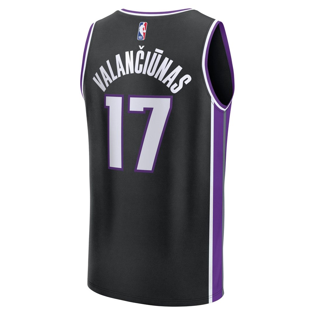 Sacramento Kings Jonas Valan?i¨±nas Fanatics Youth Fast Break Replica Player Jersey - Black - Icon Edition