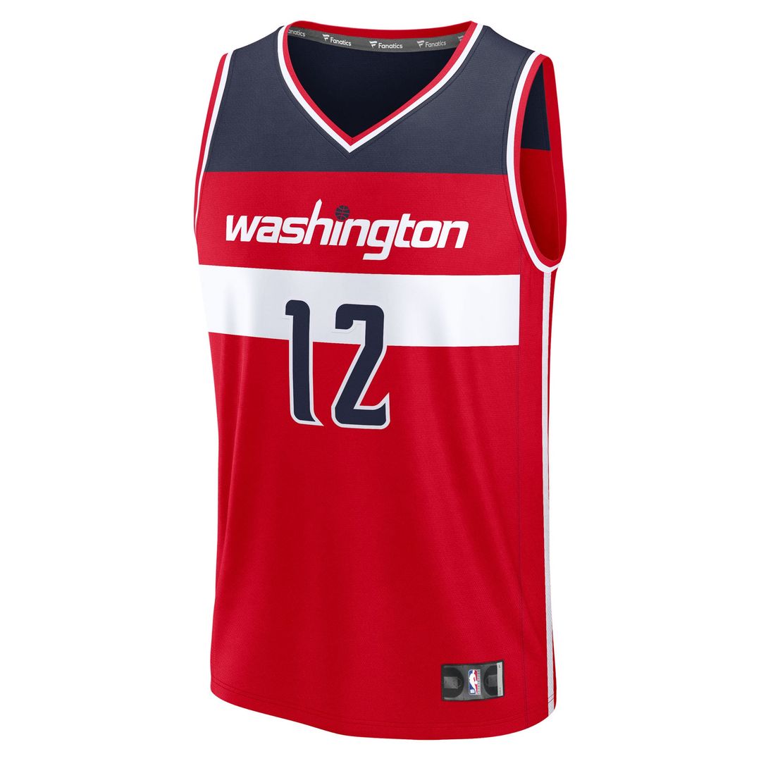 Washington Wizards Tre Johnson III Fanatics 2025 NBA Draft First Round Pick Fast Break Replica Jersey - Icon Edition - Red