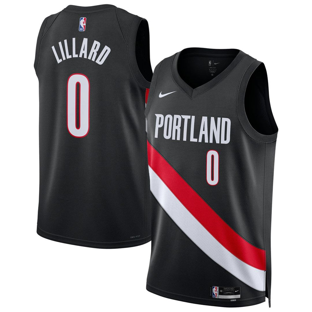 Portland Trail Blazers Damian Lillard Nike Unisex Swingman Player Jersey - Icon Edition - Black