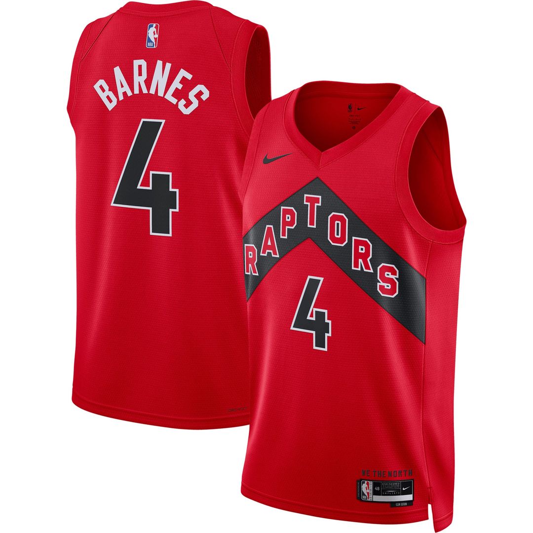 Toronto Raptors Scottie Barnes Nike Unisex Swingman Jersey - Icon Edition - Red