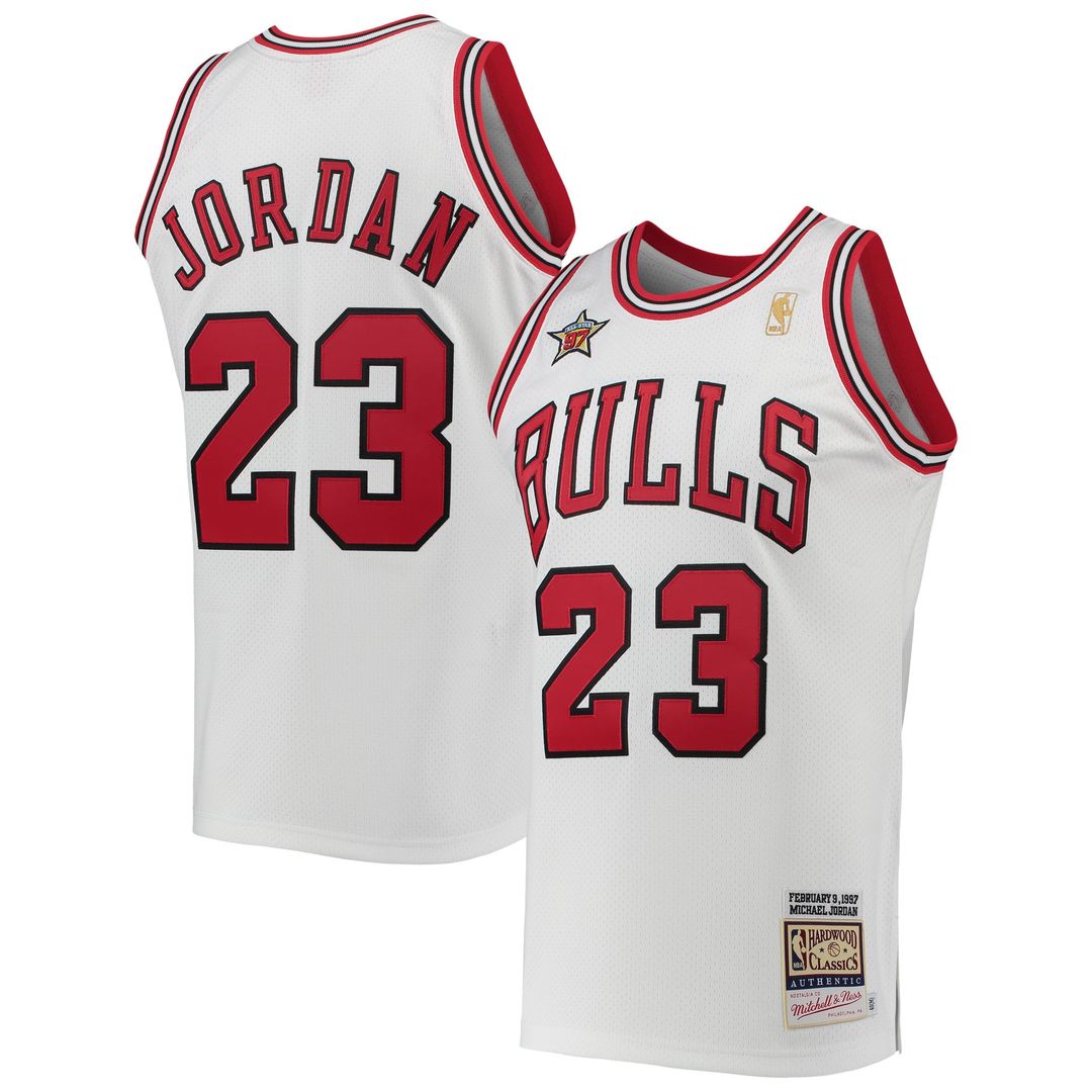 Chicago Bulls Michael Jordan Mitchell & Ness 1997 NBA All - Star Game Hardwood Classics Authentic Jersey - White