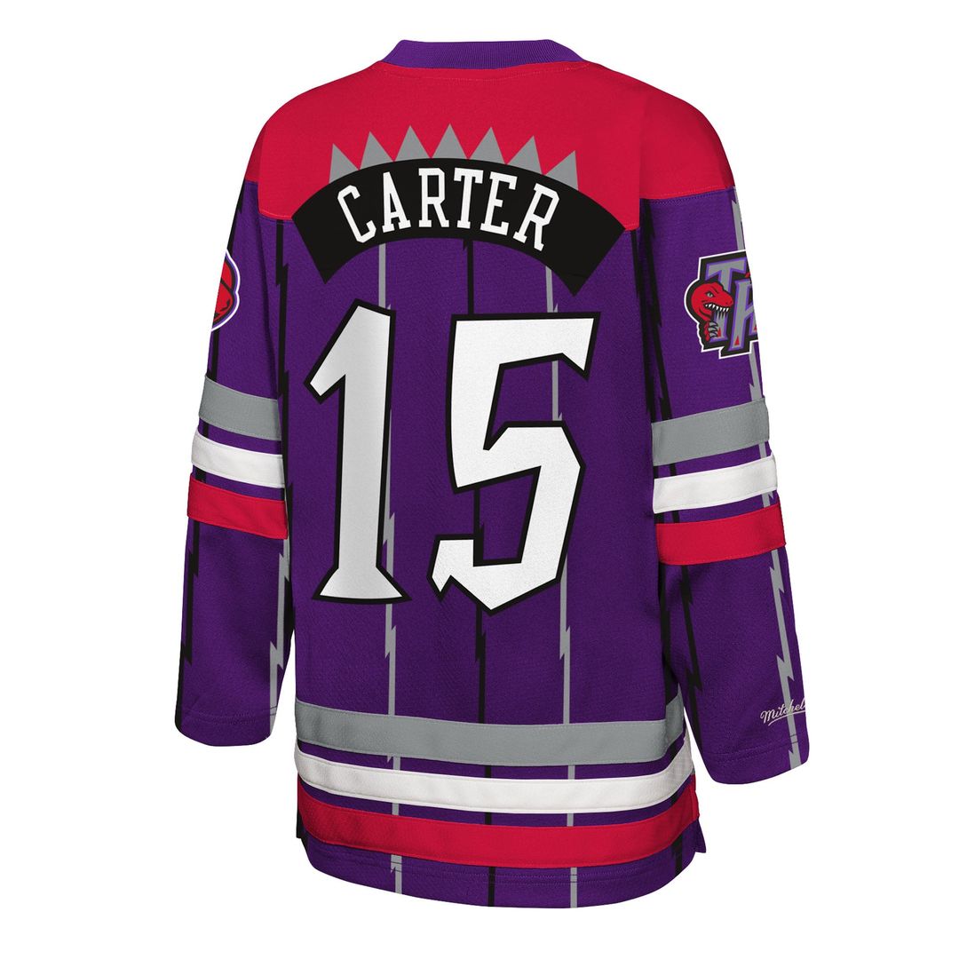 Toronto Raptors Vince Carter Mitchell & Ness Youth Maxxed Out 2.0 Fashion Hockey Jersey - Purple