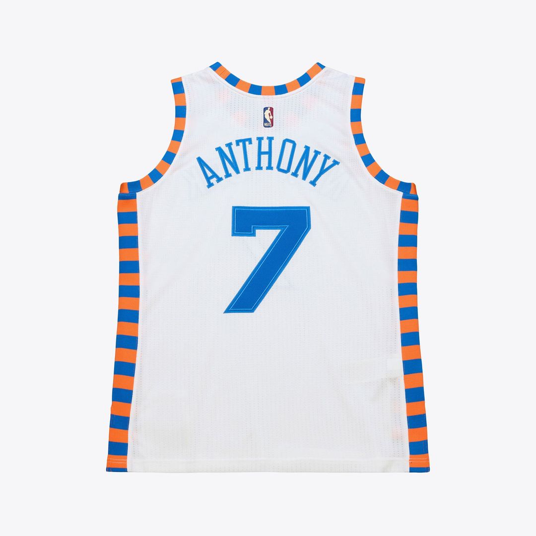 New York Knicks Carmelo Anthony Mitchell & Ness 2015 - 16 Hardwood Classics Authentic Jersey - White