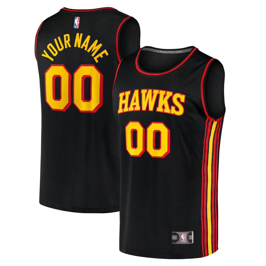 Atlanta Hawks Fanatics Youth Fast Break Replica Custom Jersey - Statement Edition - Black