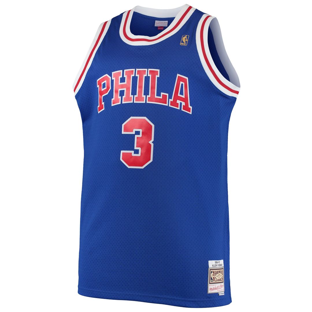 Philadelphia 76ers Allen Iverson Mitchell & Ness 2000/01 Big & Tall Hardwood Classics Swingman Jersey - Black
